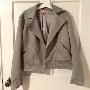 Philosophy Grey Suede Moto Jacket Small